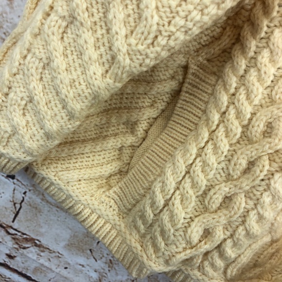 ARAN CRAFTS women 2XL wool knit cardigan button fisherman sweater Ireland pocket - Picture 6 of 7